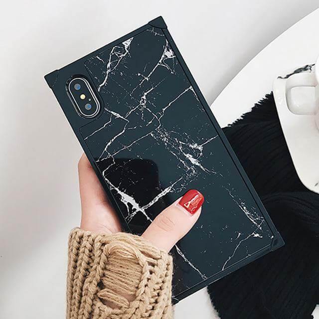 Marble Texture Square Shape Cute Iphone Cases - Image 1