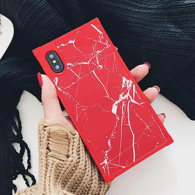 Marble Texture Square Shape Cute Iphone Cases - Image 2