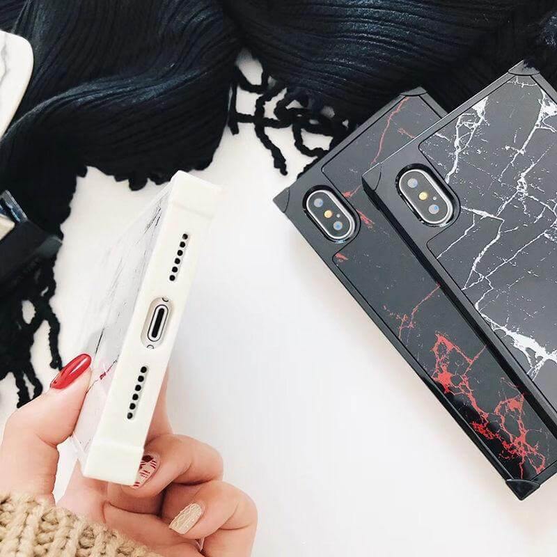 Marble Texture Square Shape Cute Iphone Cases - Image 5