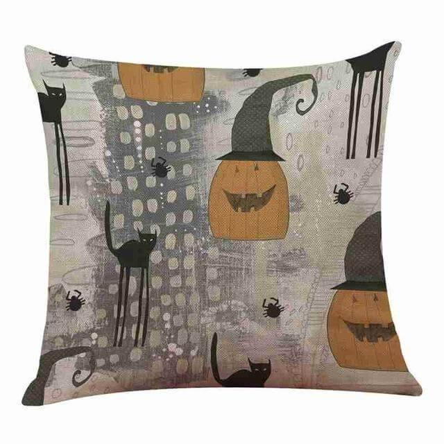 Cotton Comfy Pumpkin Printed Halloween Pillow Cases - Image 2