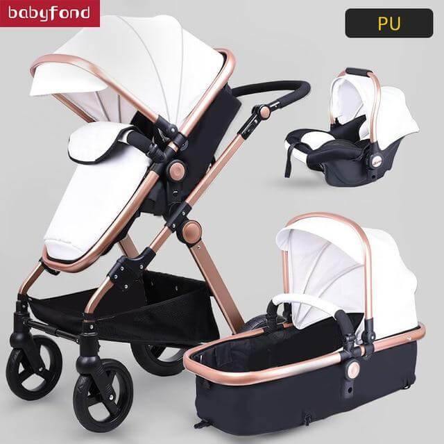 European 3 in 1 Baby Strollers with baby basket and carriage - Image 12