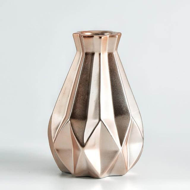 Modern Europe Brief Matt Diamond Porcelain Ceramic Vase - MaviGadget