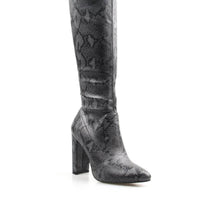 Super Thin Long Over the Knee Snake Skin Women High Heels - Image 3