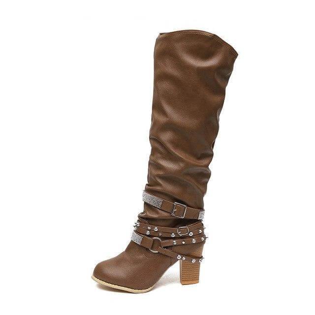 Designer Stylish Mid-calf  Non-slip Female Boots - Image 4