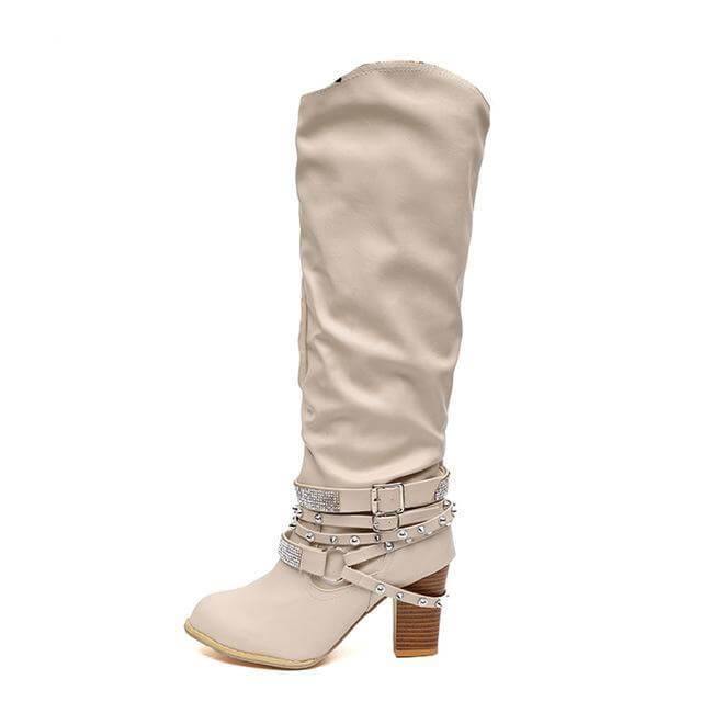Designer Stylish Mid-calf  Non-slip Female Boots - Image 1