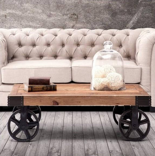Classical Modern Fashion Wood and Iron Table - Image 0