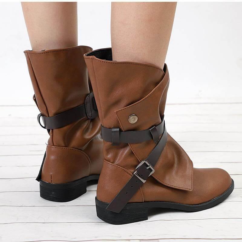 Stylish Luxury Low Heel Fall Boots - Image 4