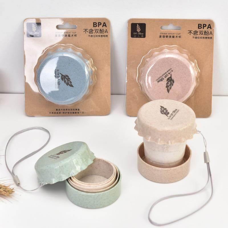 Environment-friendly Portable Wheat Plastic Foldable To go Cup - Image 0