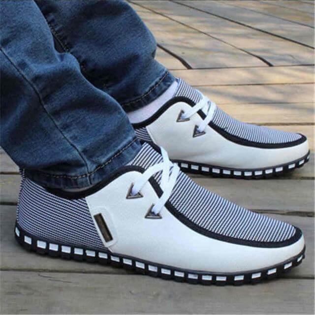 Casual Lace-up Breathable Lace-up Men Shoes - Image 1