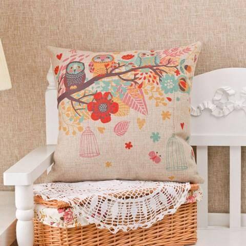 Bird Pattern Decorative Home Pillow Cases