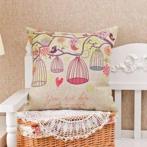 Bird Pattern Decorative Home Pillow Cases