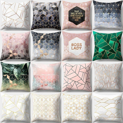 Square Decorative Geometric Striped Pillow Cases - Image 0