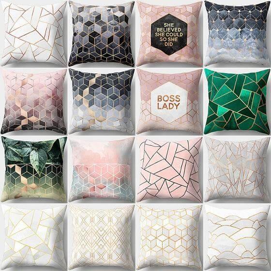 Square Decorative Geometric Striped Pillow Cases - Image 14
