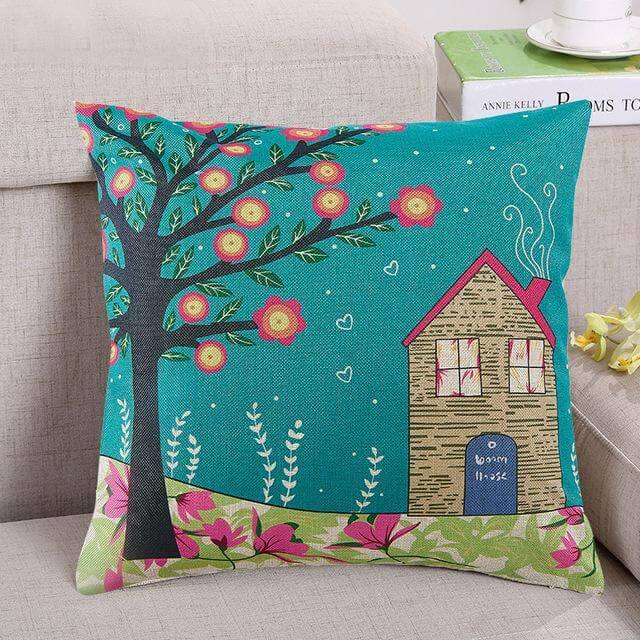 Decorative Tree Printed Home Cute Pillow Cases - Image 1