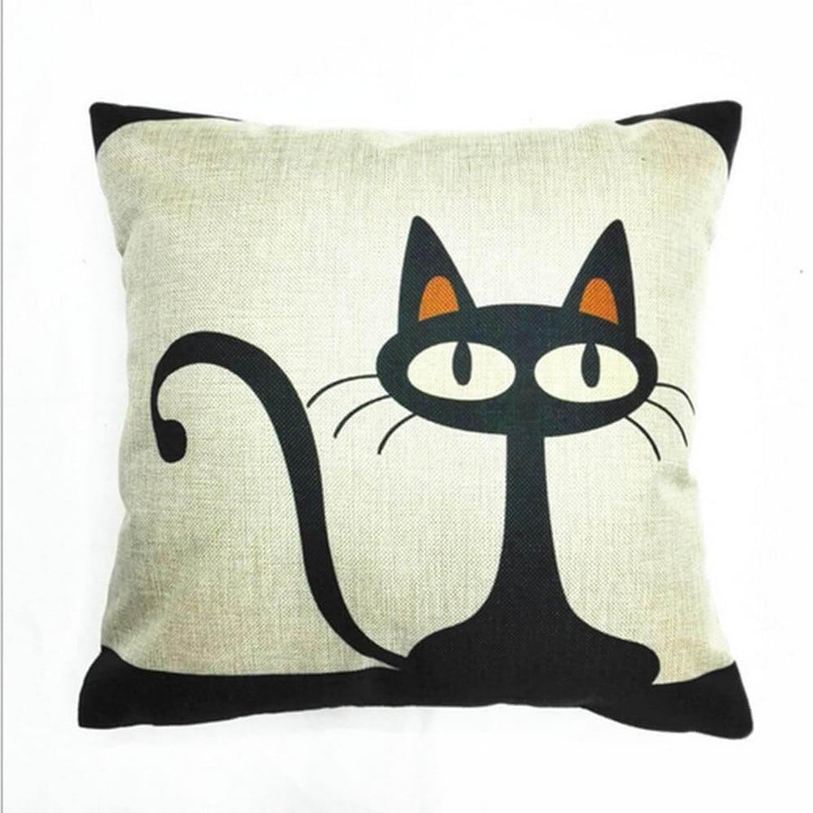 Retro Cat Pattern Pillow Case - Image 0