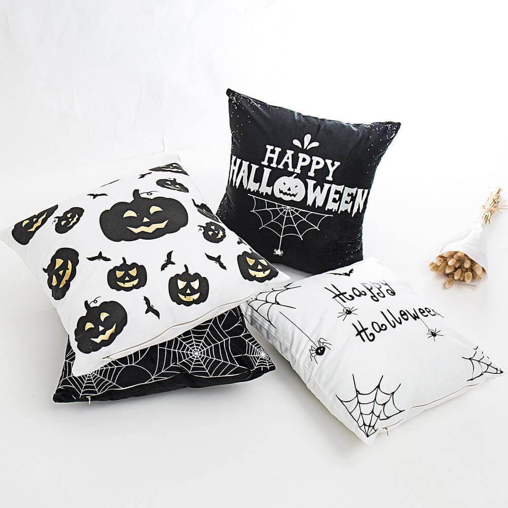 Black and White Halloween Pillow Cases