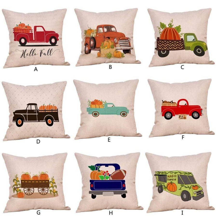Pumpkin Truck Halloween Fall Pillow Cases - Image 0