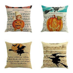 Halloween Pumpkin and Witch Printed Pillow Cases - MaviGadget