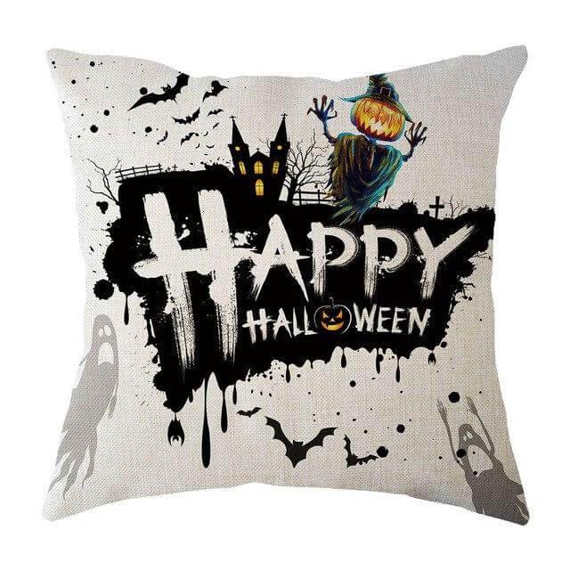 Halloween Pumpkin and Witch Printed Pillow Cases - Image 1