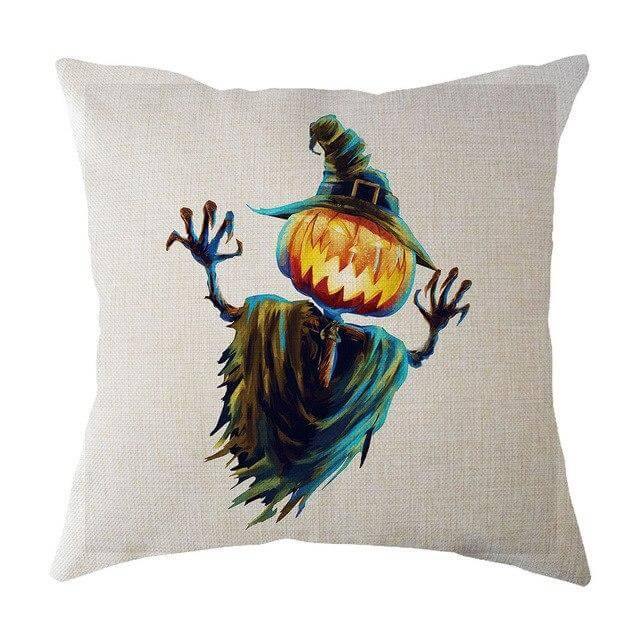 Halloween Pumpkin and Witch Printed Pillow Cases - MaviGadget