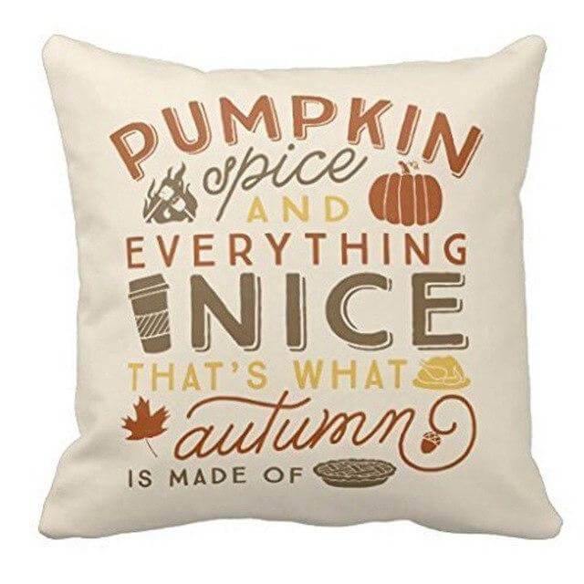 Pumpkin Spice Fall Halloween Pillow Cases - Image 1