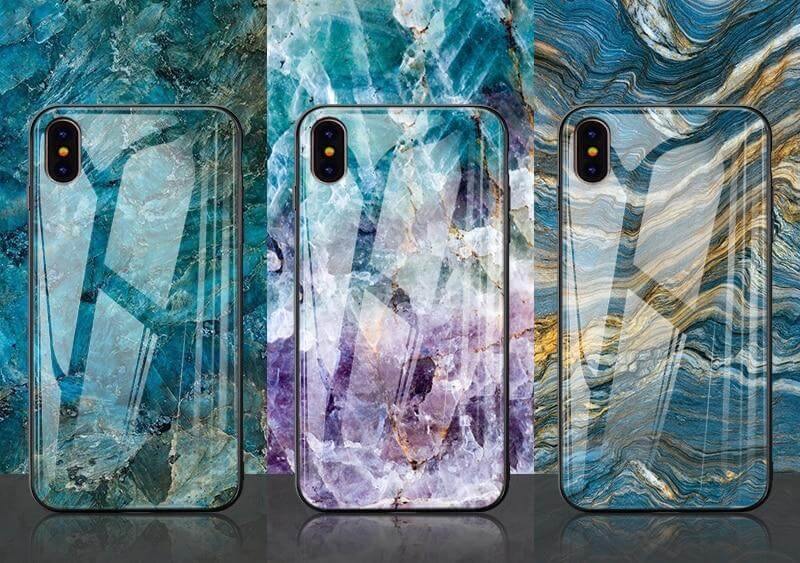 Luxury Marble Glass Agate Soft Edge Iphone Cases - Image 19