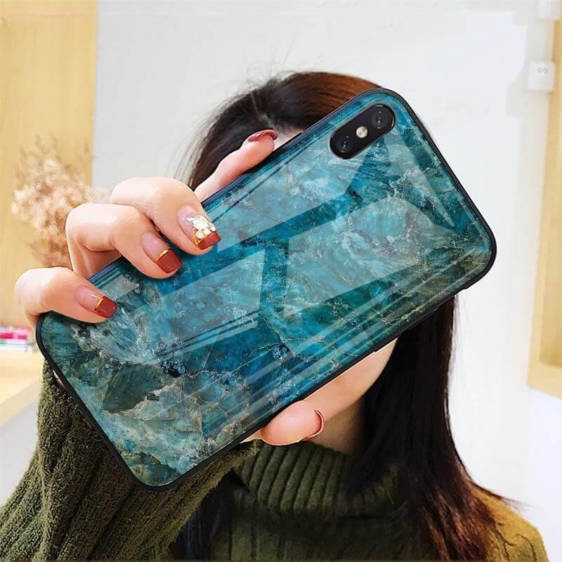 Luxury Marble Glass Agate Soft Edge Iphone Cases - MaviGadget