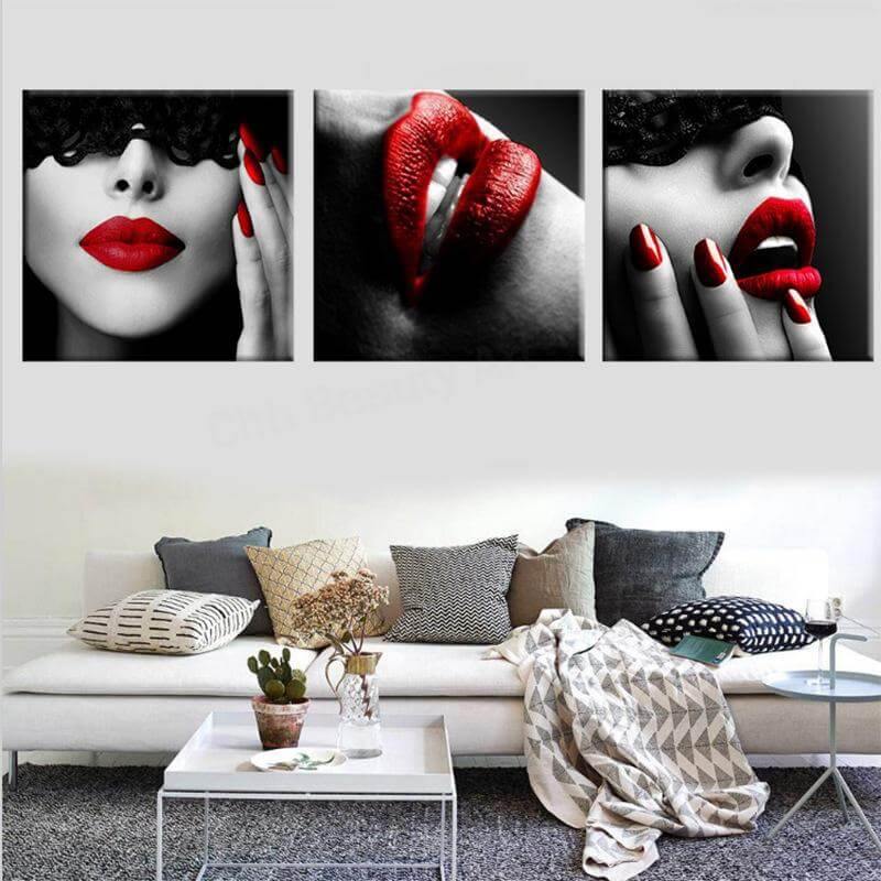 Sexy Red Lips Nails Art Posters - Image 0