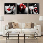 Sexy Red Lips Nails Art Posters