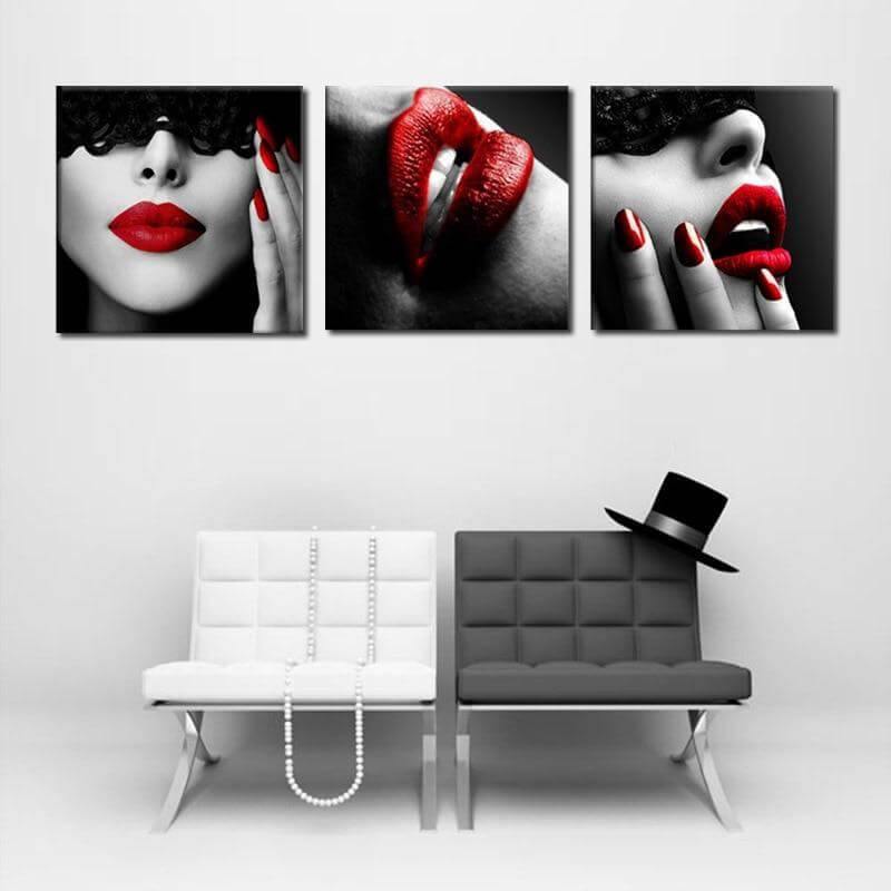 Sexy Red Lips Nails Art Posters - Image 4