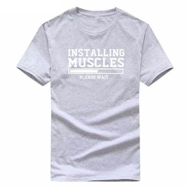 Installing Muscles Funny T-shirt - Image 13