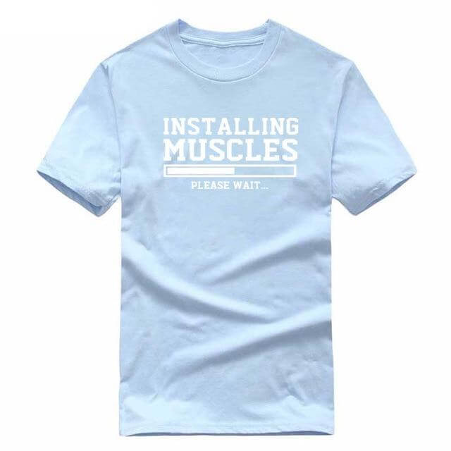 Installing Muscles Funny T-shirt - Image 8