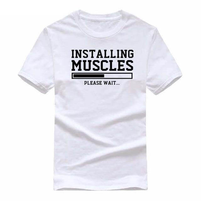 Installing Muscles Funny T-shirt - Image 14