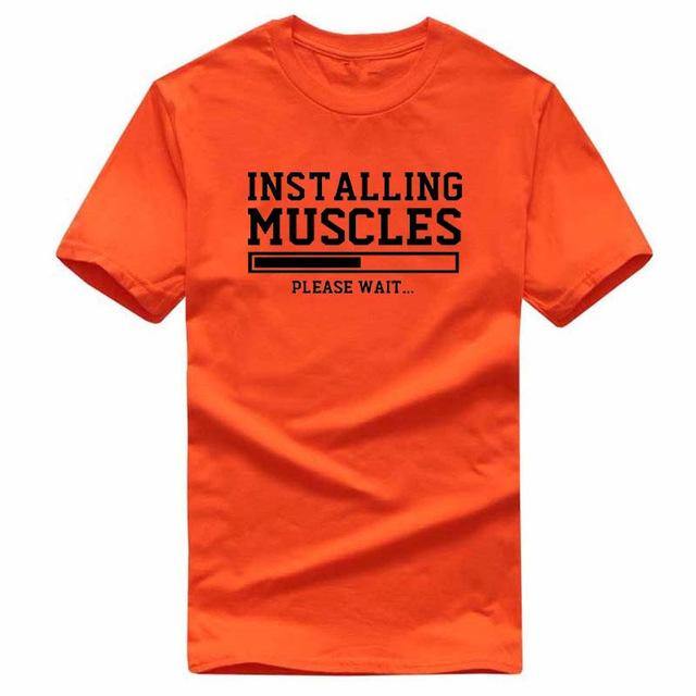 Installing Muscles Funny T-shirt - Image 4