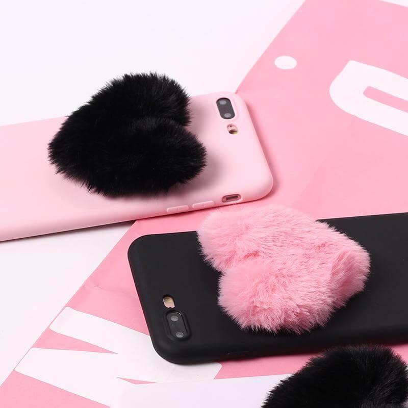 Fluffy Lover Heart Cute Iphone Cases