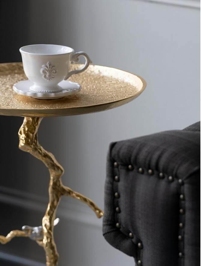 Aluminum Modern Tree Branches Coffee Side Table - Image 1