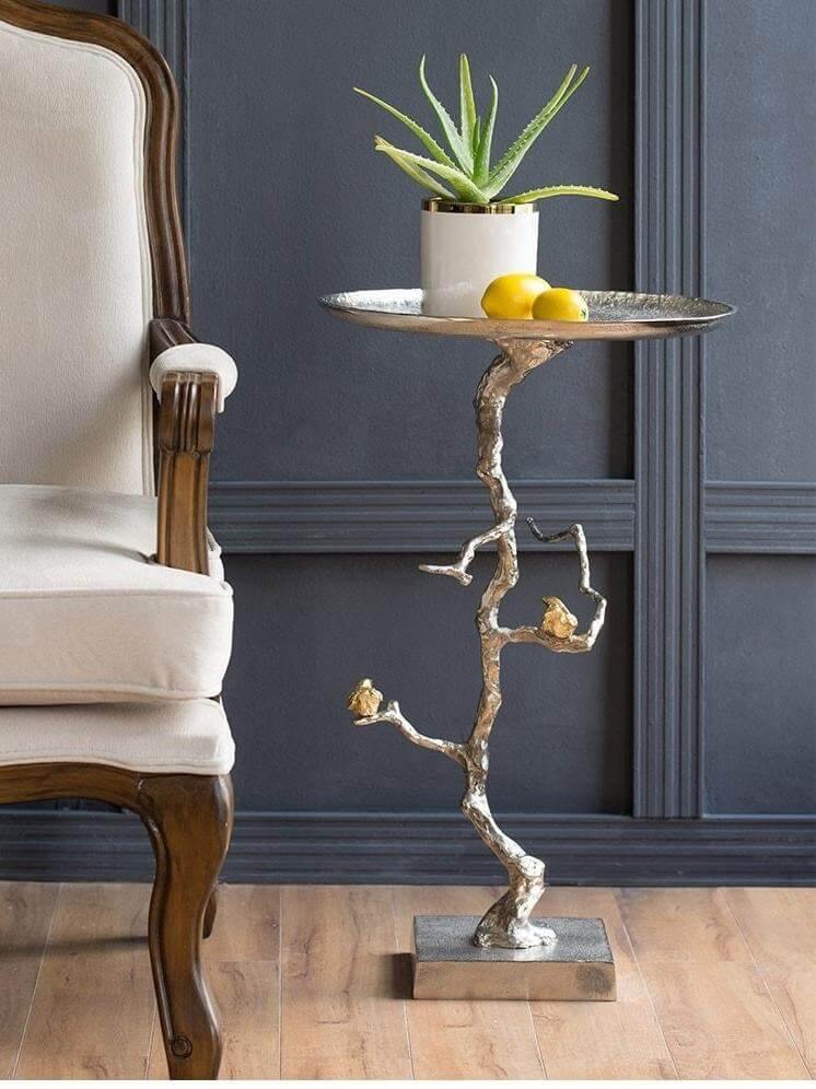 Aluminum Modern Tree Branches Coffee Side Table - Image 6