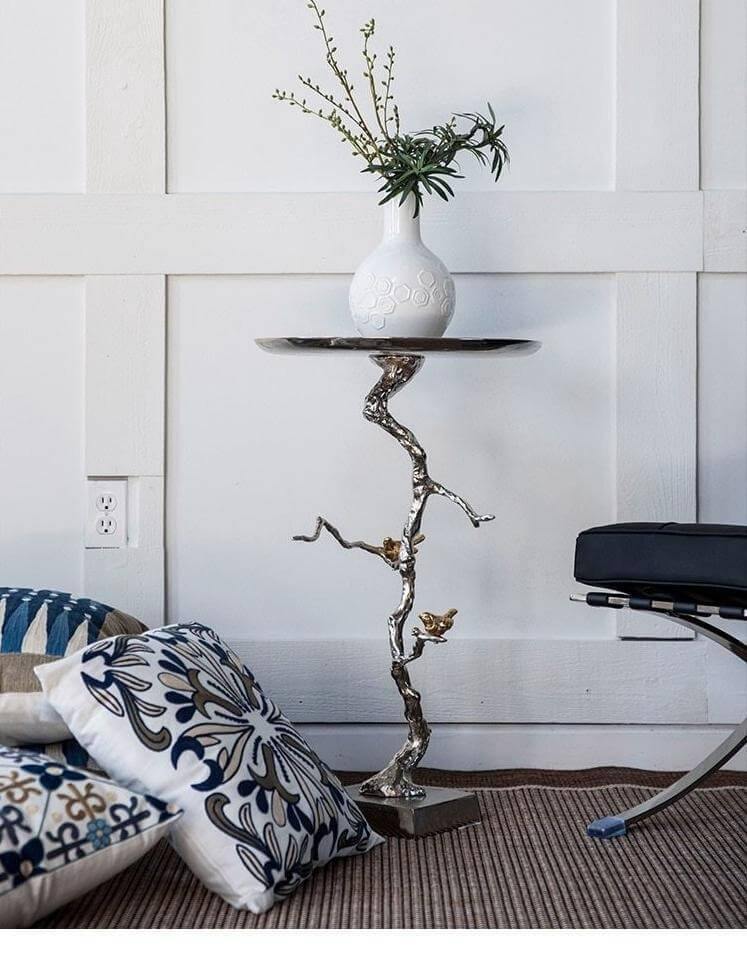 Aluminum Modern Tree Branches Coffee Side Table - Image 2