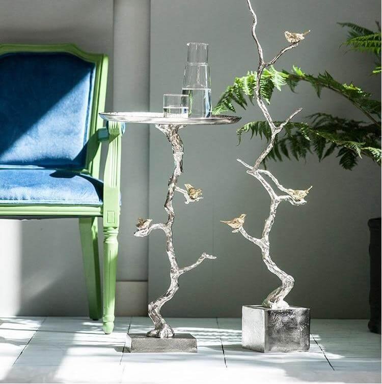 Aluminum Modern Tree Branches Coffee Side Table - Image 8