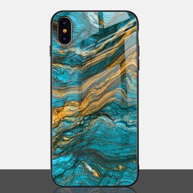 Luxury Marble Glass Agate Soft Edge Iphone Cases - Image 1