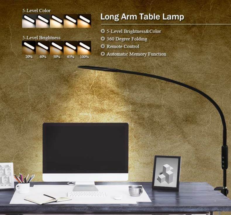 Table Clip Led Desk Lamp with Remote Control - Image 3