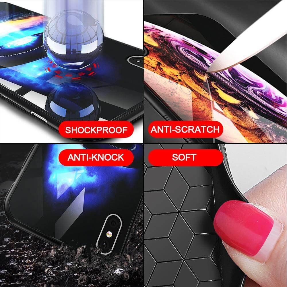 Luxury Space Silicone Glass Anti Slip Iphone Cases - MaviGadget