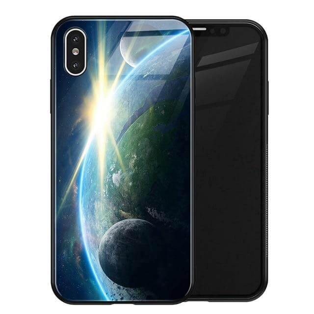 Luxury Space Silicone Glass Anti Slip Iphone Cases - Image 1