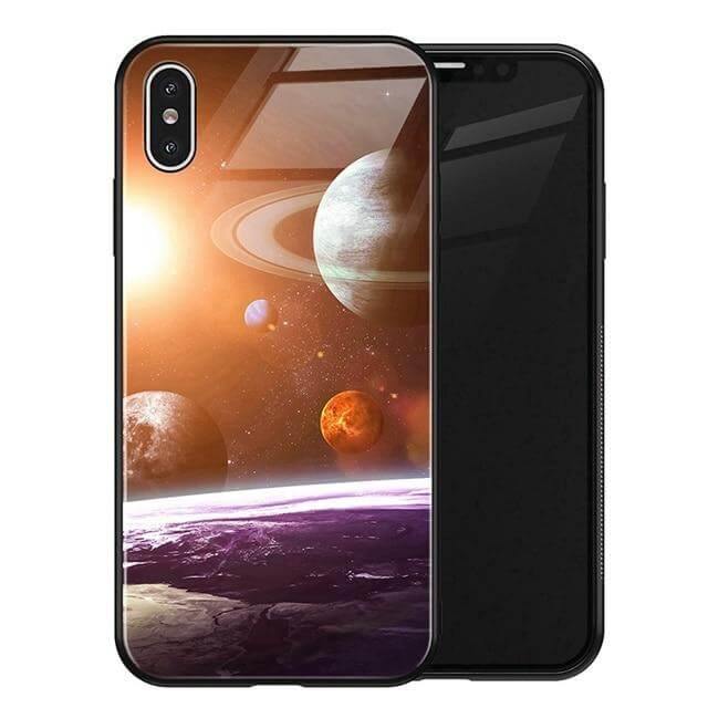 Luxury Space Silicone Glass Anti Slip Iphone Cases - MaviGadget