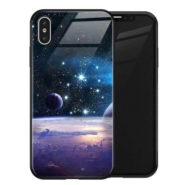 Luxury Space Silicone Glass Anti Slip Iphone Cases - MaviGadget