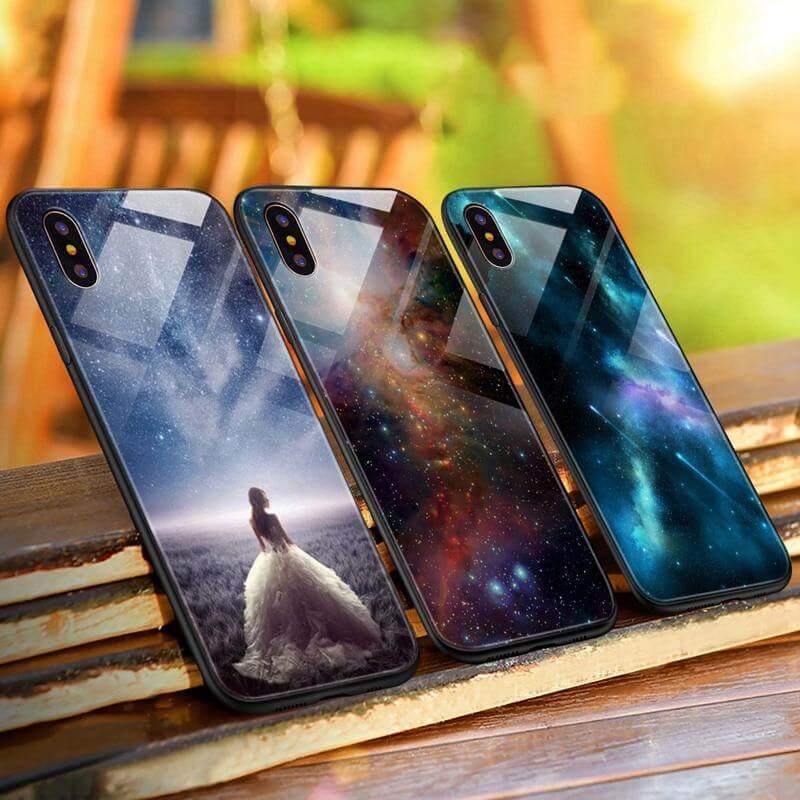 Luxury Space Silicone Glass Anti Slip Iphone Cases - MaviGadget