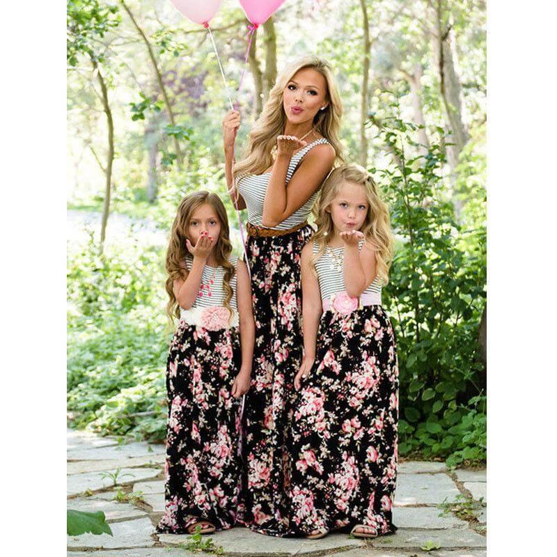 Floral Cute Mom and daughter Sundress Matching outfit - MaviGadget