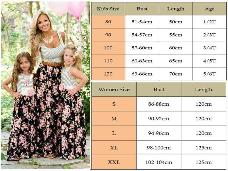 Floral Cute Mom and daughter Sundress Matching outfit - MaviGadget