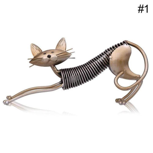 Art Decoration Iron Metal Cat Shaped Handicraft Figure - Image 0