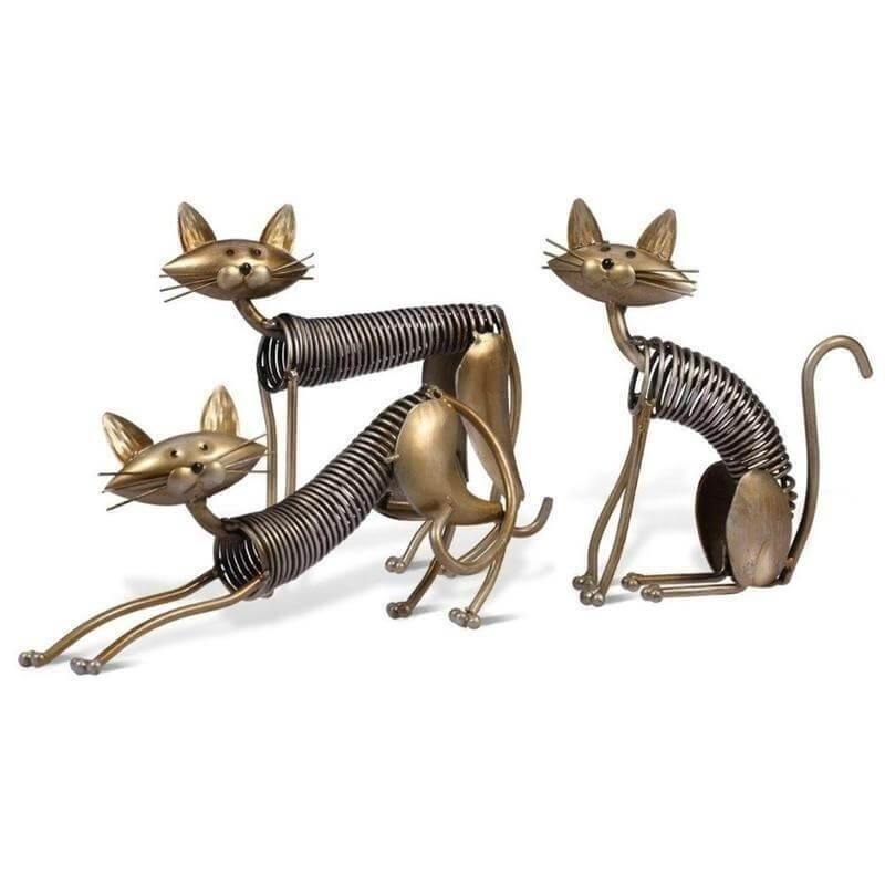 Art Decoration Iron Metal Cat Shaped Handicraft Figure